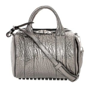 Alexander Wang Rockie Dumbo Silver Metallic Crossbody Bag
